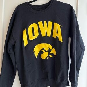 Black Iowa Football Crewneck